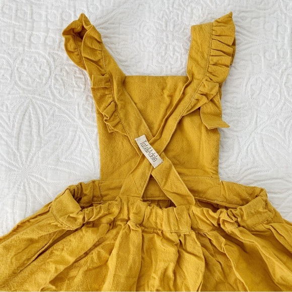 Tate & Adele Harlow Pinafore Dress, Mustard - Picture 2 of 7